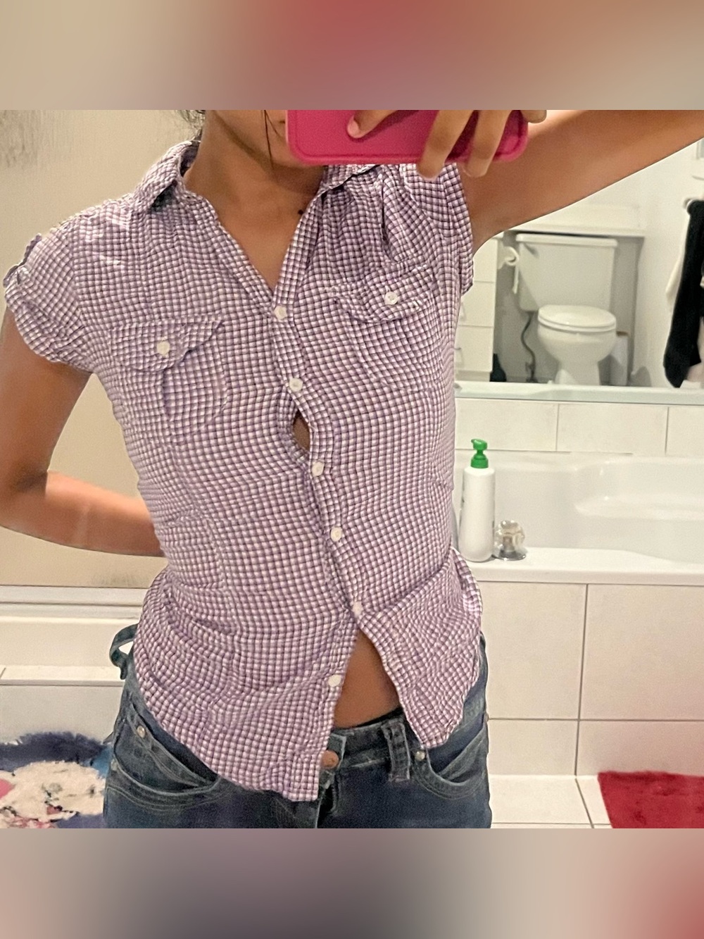 Y2K vintage Button-Up Gingham shirt